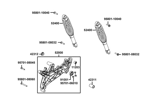 Collar Rr Axle Side — 42312-LEJ2-E10 — KYMCO exploded-view diagram