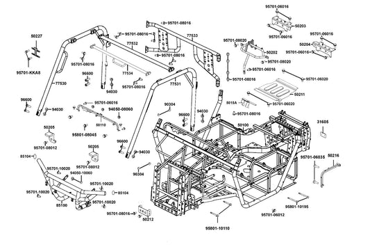 Cross Pipe Comp Roof — 77532-LEE8-E00-MAS — KYMCO exploded-view diagram