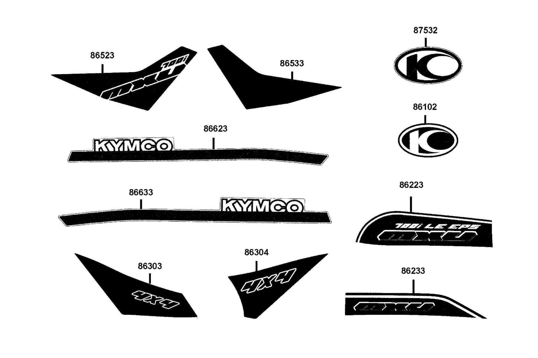 Stripe L Fuel Tank — 86233-ALC1-M30-T04 — KYMCO exploded-view diagram