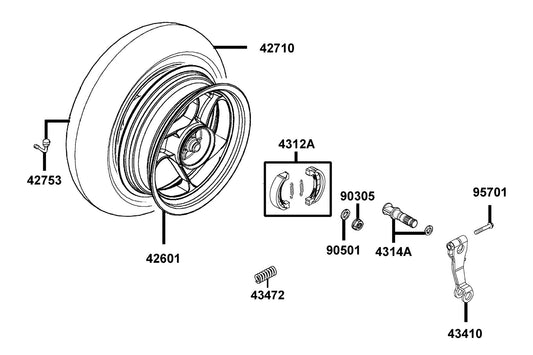 Washer 16MM — 90501-KNBN-C01 — KYMCO exploded-view diagram