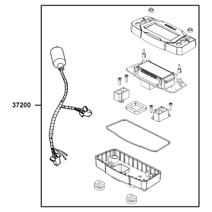 KYMCO Speed Meter Assembly 37200-ACA5-M30, part location on the factory exploded-view diagram