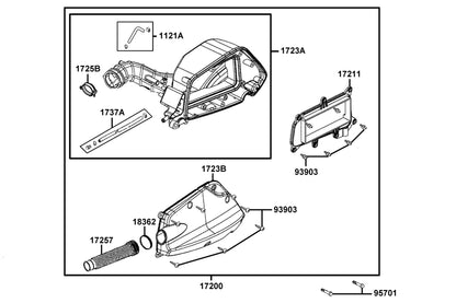 V Tube Assy — 1737A-KUDU-C00 — KYMCO exploded-view diagram