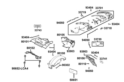 KYMCO Tail Light exploded-view diagram, Like 150i ABS
