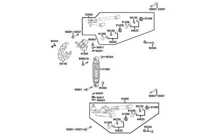 Knuckle Assy L Strg — 47500-PRB3-800 — KYMCO exploded-view diagram