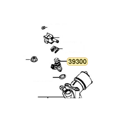 KYMCO Injector.fuel 39300-ABA3-700, part location on the factory exploded-view diagram