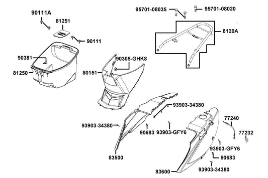 Nut U 16MM(C) — 90305-GHK8-C00 — KYMCO exploded-view diagram