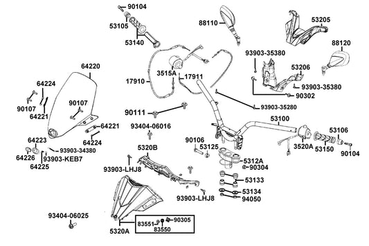 "nut,clip 6MM" — 90305-LBA2-C00 — KYMCO exploded-view diagram