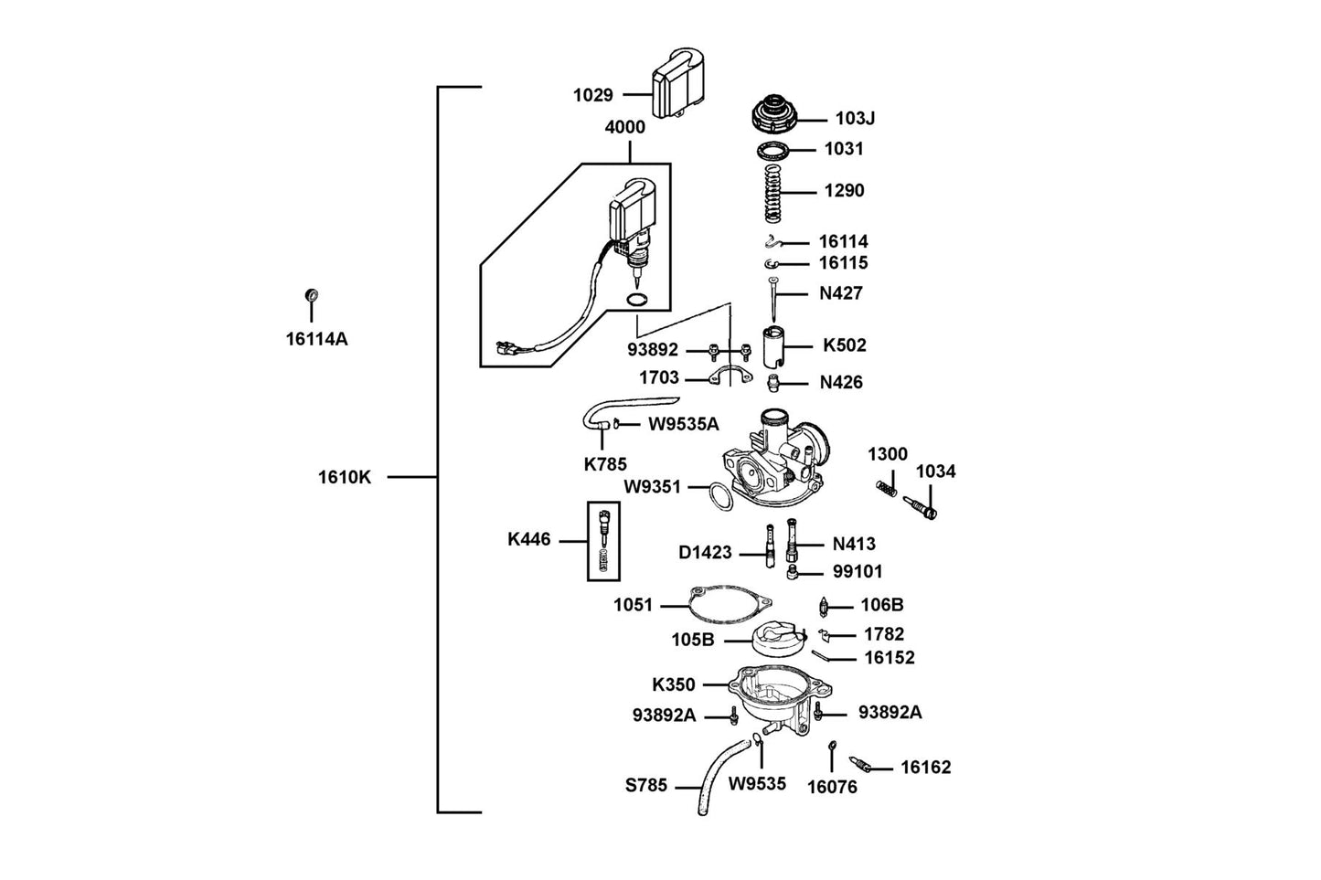 Tube Clip — W9535-45000 — KYMCO exploded-view diagram