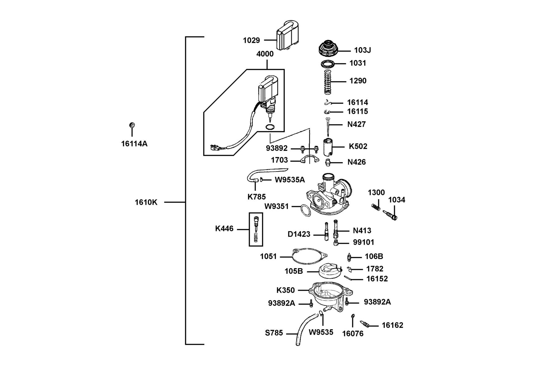 Tube Clip — W9535-45000 — KYMCO exploded-view diagram