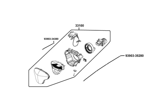 Light Assy Head — 33100-AEA7-M30 — KYMCO exploded-view diagram