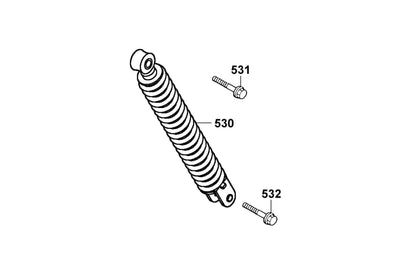 KYMCO Rear Cushion exploded-view diagram, Filly 50