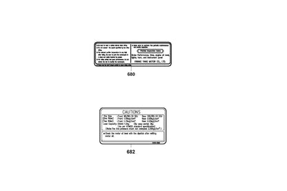 KYMCO Caution Label exploded-view diagram, Filly 50