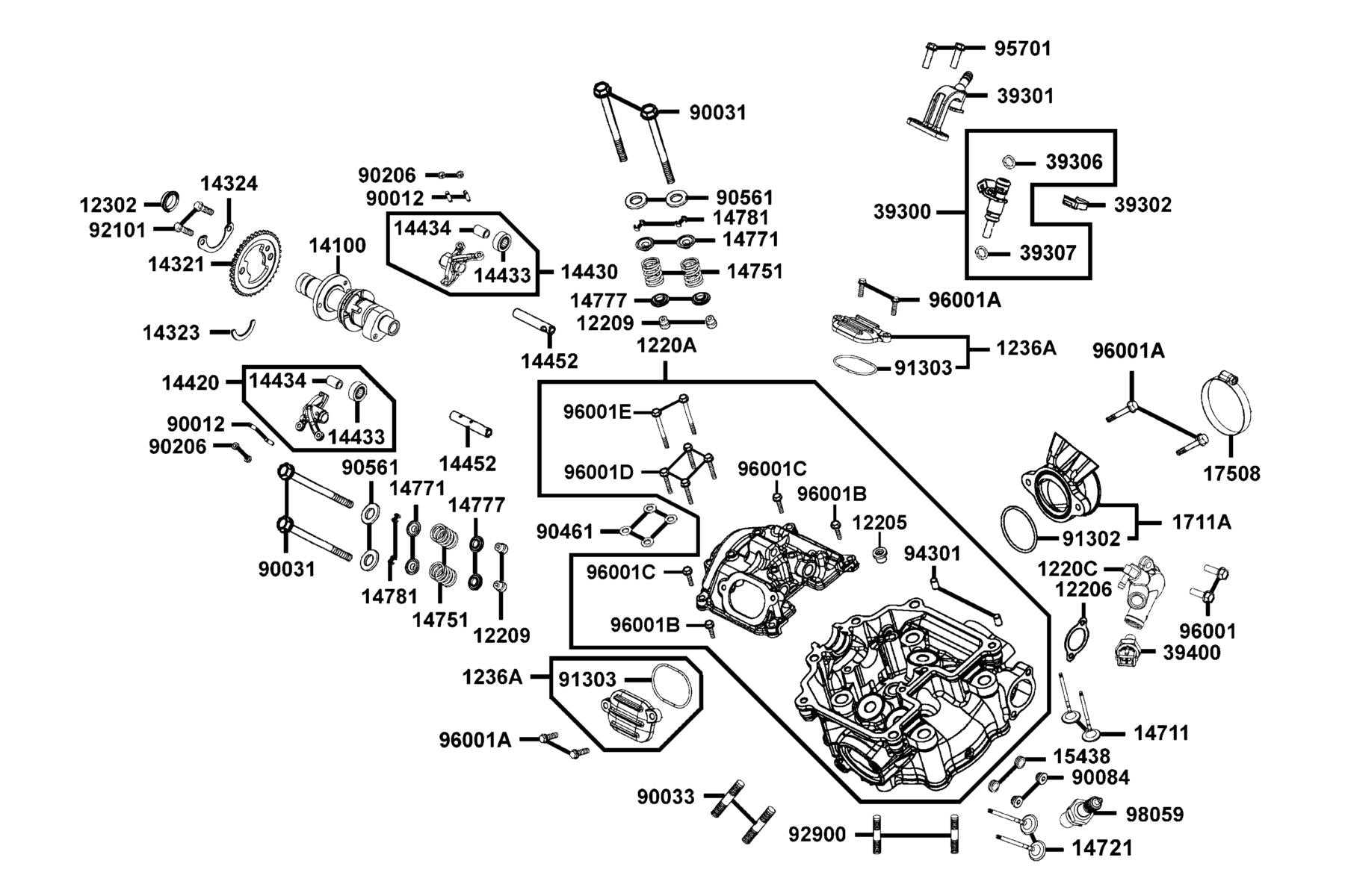 Cap Assy Tappet Adjusting Hole — 1236A-PWB1-900 — KYMCO exploded-view diagram