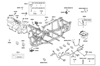 KYMCO Harness Wire exploded-view diagram, UXV 450