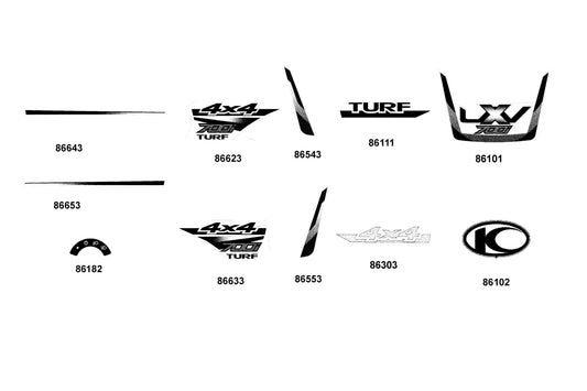 Stripe B L Fender Fr — 86553-AAJ6-M30-T01 — KYMCO exploded-view diagram