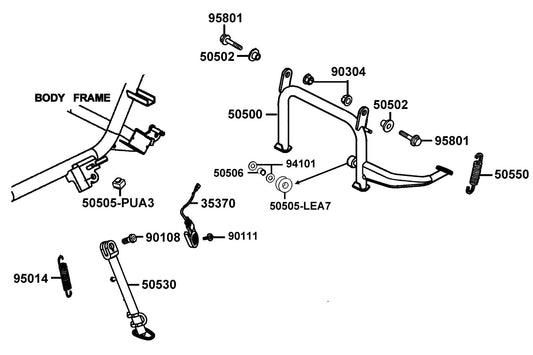 Nut U Flange 10MM (g) — 90304-LEA1-C00 — KYMCO exploded-view diagram