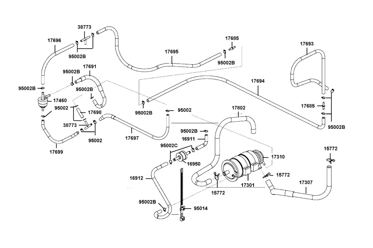 Canister Comp — 17310-AGA8-M00 — KYMCO exploded-view diagram