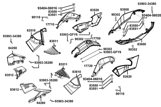 Nut Spring 4MM — 90302-SDA4-C01 — KYMCO exploded-view diagram