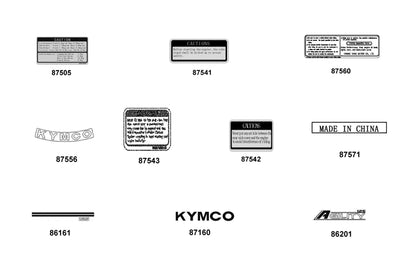 KYMCO Emblem and Stripe exploded-view diagram, Agility 125
