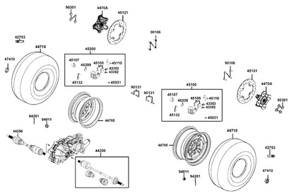 Tire Assy Fr AT25X8-12 — 44710-LKM5-90B — KYMCO exploded-view diagram