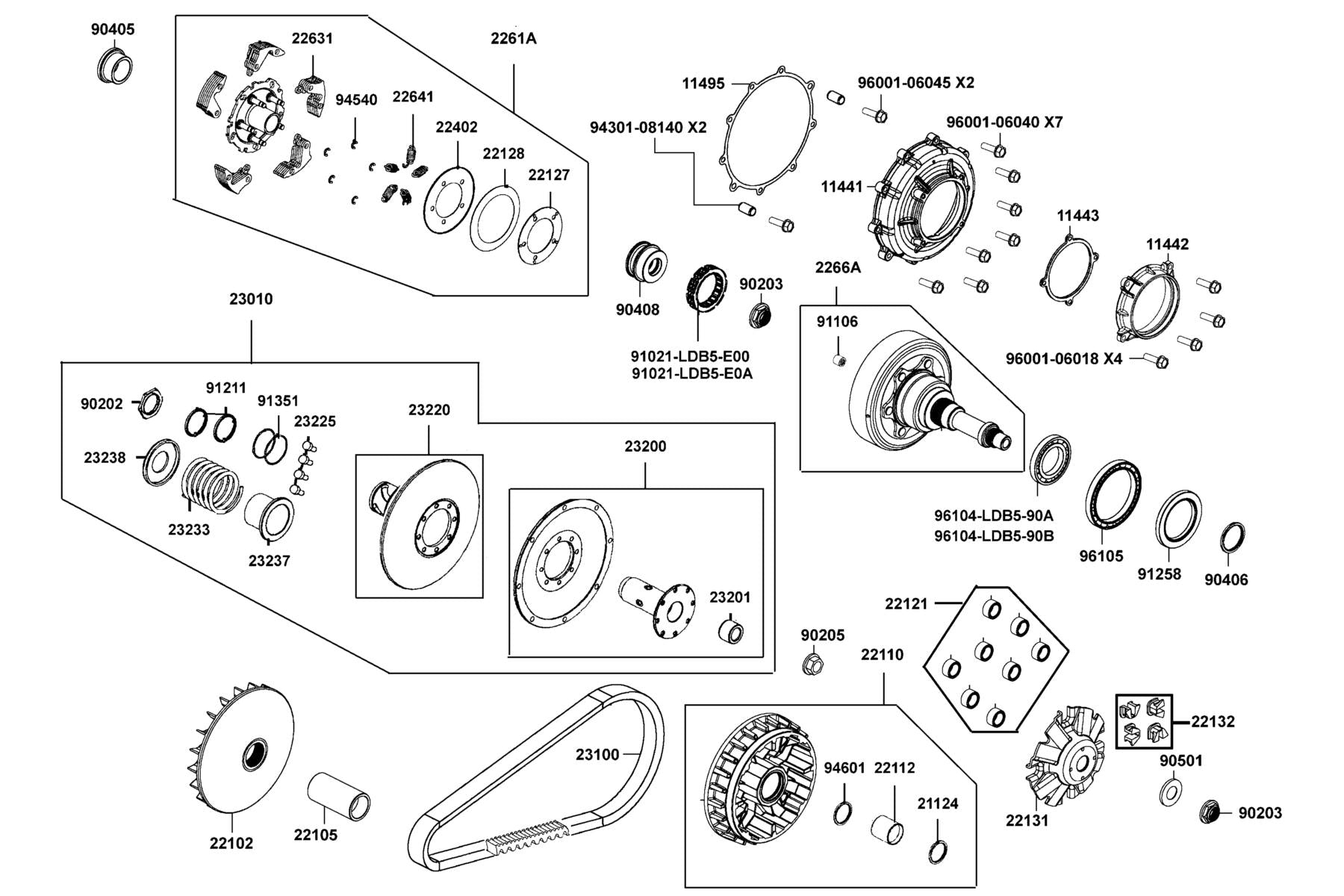 Oil Seal 56.5*80*7 — 91258-LDB5-900 — KYMCO exploded-view diagram