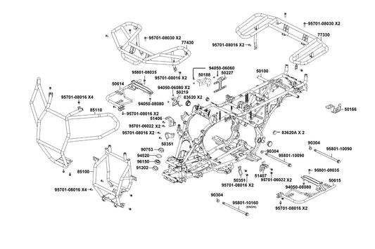 Front Carrier Luggage — 77430-AGA1-M00 — KYMCO exploded-view diagram