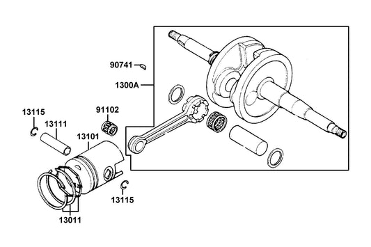 Brg Con-rod S.e — 91102-GLW0-C00 — KYMCO exploded-view diagram