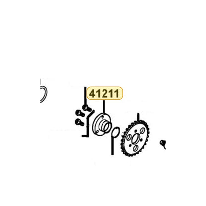 KYMCO Sprocket Holder 41211-PTA7-900, part location on the factory exploded-view diagram