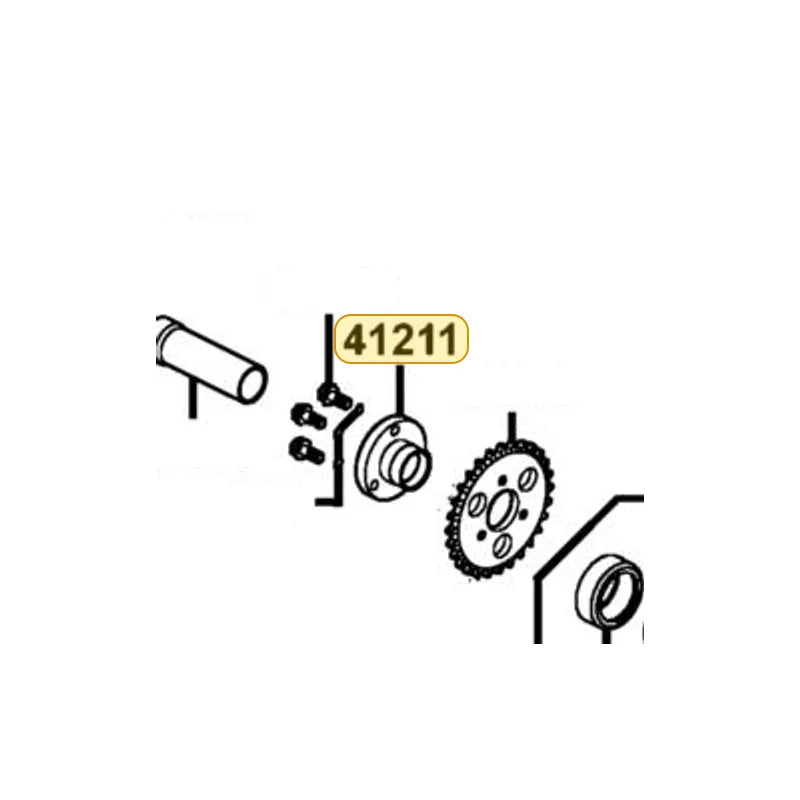 KYMCO Sprocket Holder 41211-PVA2-900, part location on the factory exploded-view diagram