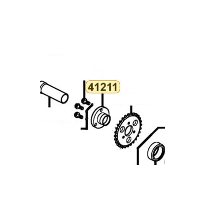 KYMCO Sprocket Holder 41211-PVA2-900, part location on the factory exploded-view diagram