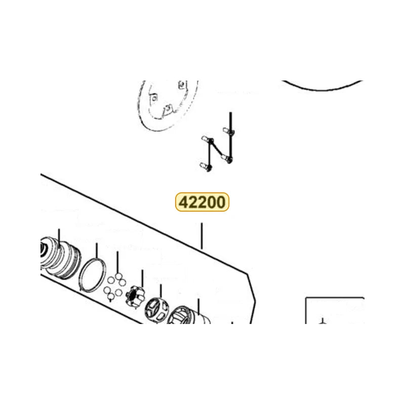 KYMCO Half Shaft. Rear Right Diff 42200-ALE8-M01, part location on the factory exploded-view diagram
