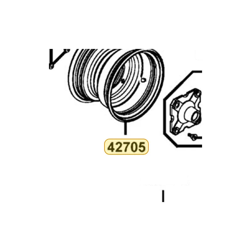 KYMCO Rear Wheel Rim Complete 42705-LBD4-900-NES, part location on the factory exploded-view diagram