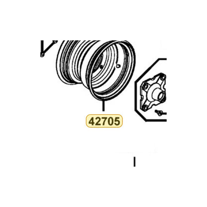 KYMCO Rear Wheel Rim Complete 42705-LBD4-900-NES, part location on the factory exploded-view diagram