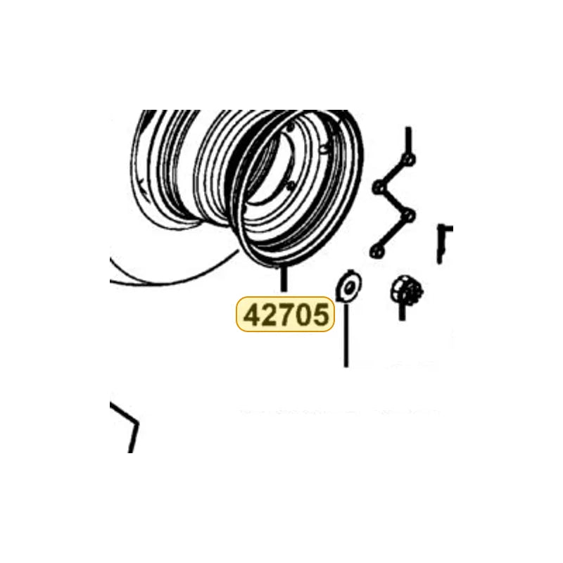KYMCO Rear Wheel Rim Complete 42705-LBD4-900-YZS, part location on the factory exploded-view diagram