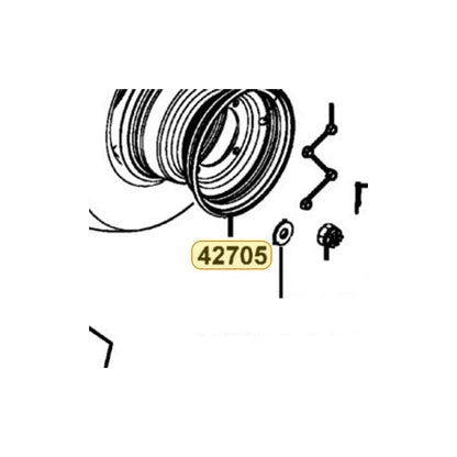 KYMCO Rear Wheel Rim Complete 42705-LBD4-900-YZS, part location on the factory exploded-view diagram