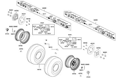 KYMCO Wheel Assy Fr exploded-view diagram, UXV 450