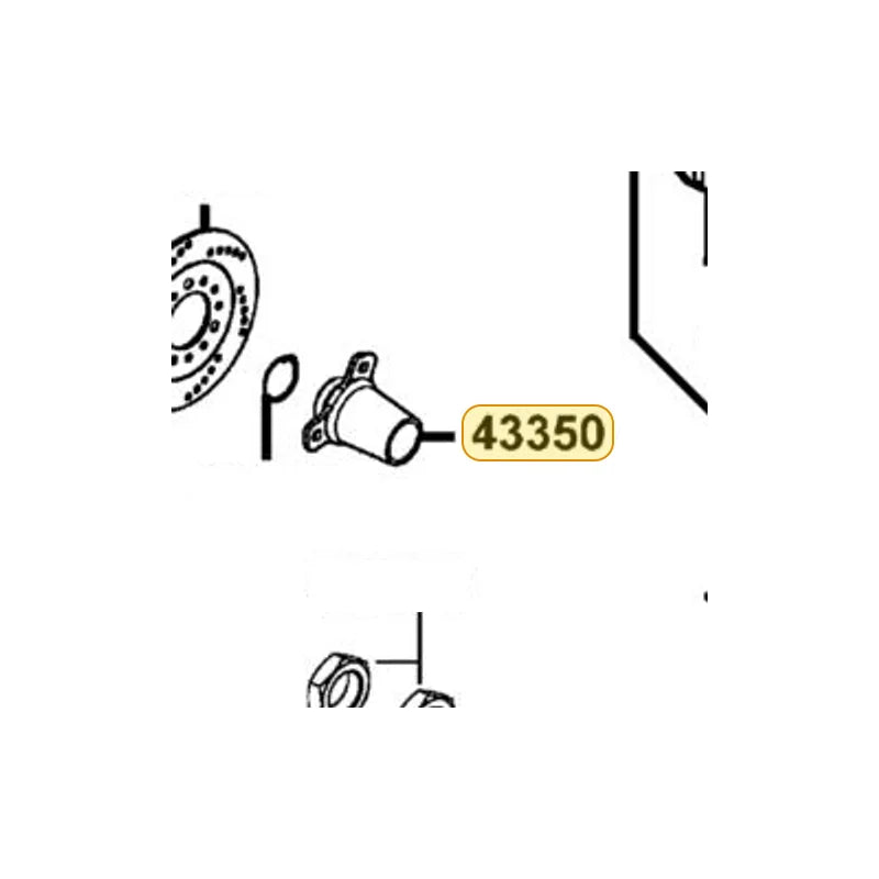 KYMCO Brake Disk Bracket 43350-PVA2-900, part location on the factory exploded-view diagram