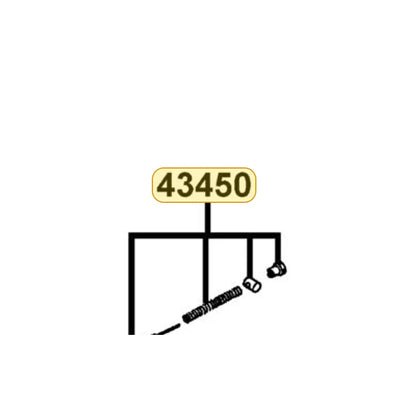 KYMCO Rear Brake Cable Complete 43450-LDC8-C00, part location on the factory exploded-view diagram
