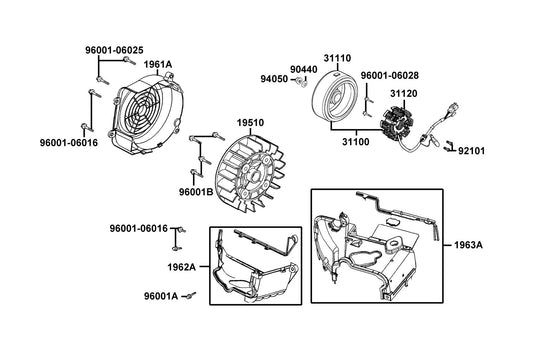 Shroud Assy B — 1963A-AEB9-E00 — KYMCO exploded-view diagram