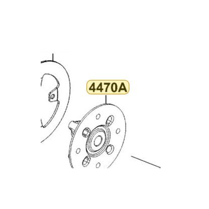 KYMCO Front Wheel Hub Assembly 4470A-LEE8-900, part location on the factory exploded-view diagram