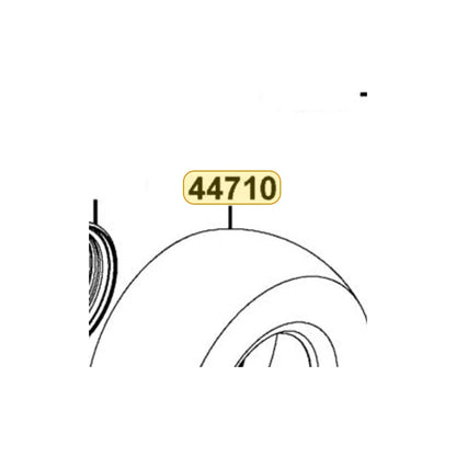 KYMCO Front Tire Assembly (AT19X7 R8 2Pr T/l) 44710-ABC9-M00, part location on the factory exploded-view diagram