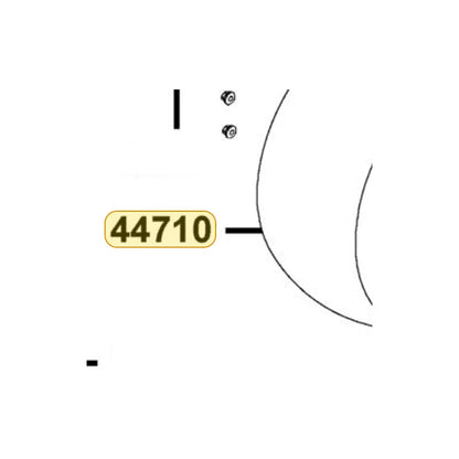 KYMCO At Tire Assembly 16*8-7 2Pr 44710-ABE3-M00, part location on the factory exploded-view diagram