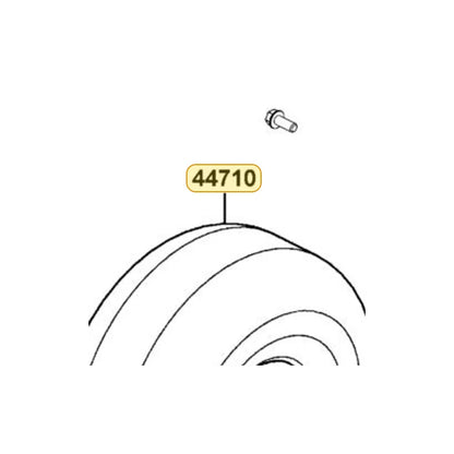 KYMCO Front /Kenda 25*8.00-12 2P Tl Tire Assembly 44710-LEE8-90A, part location on the factory exploded-view diagram