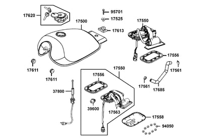 Tank Comp Fuel — 17500-LGM5-900-NMS — KYMCO exploded-view diagram