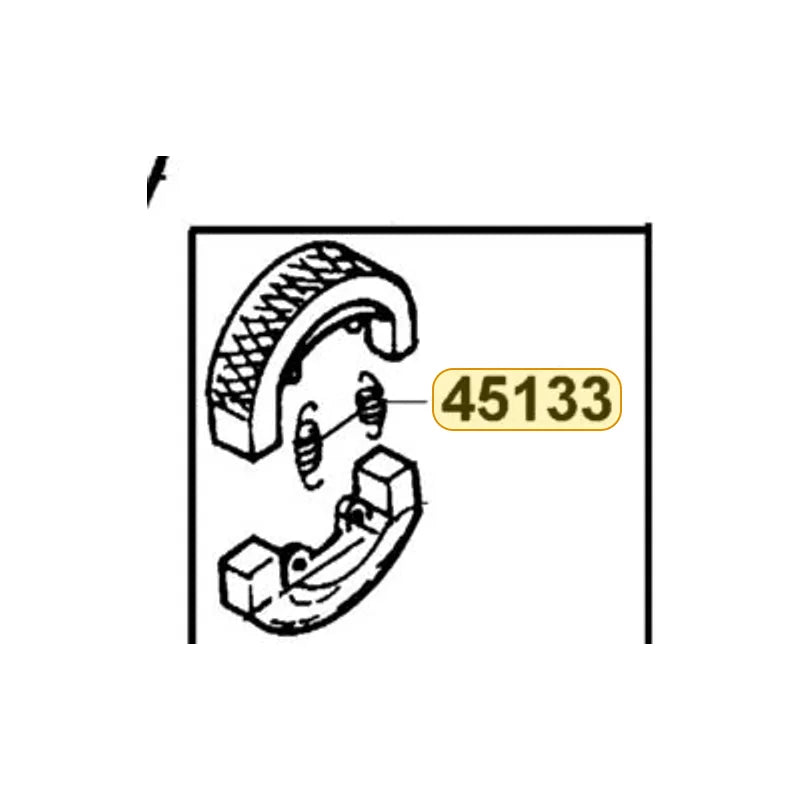 KYMCO Brake Shoe Rear Spring 45133-LDA3-900, part location on the factory exploded-view diagram