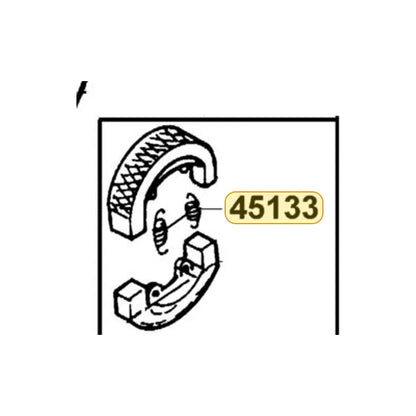 KYMCO Brake Shoe Rear Spring 45133-LDA3-900, part location on the factory exploded-view diagram