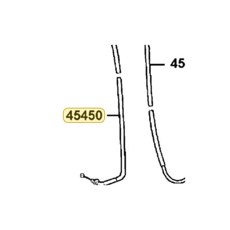 KYMCO Front Brake Cable Complete 45450-LBD4-900, part location on the factory exploded-view diagram