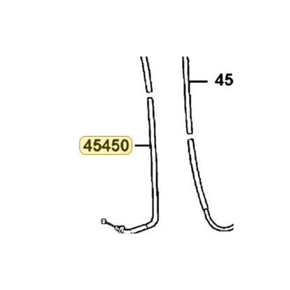 KYMCO Front Brake Cable Complete 45450-LBD4-900, part location on the factory exploded-view diagram