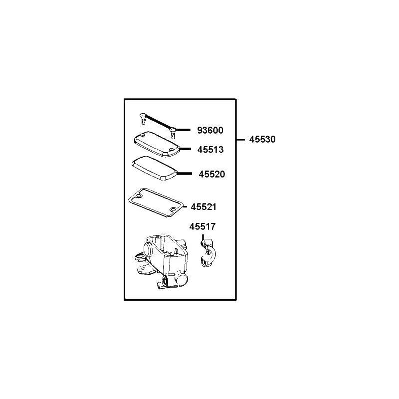 KYMCO Front Right Master Cylinder Set 45530-AKB8-305, part location on the factory exploded-view diagram