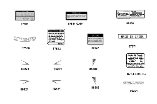 Stripe R Fr Mold — 86282-LDC8-M31-T02 — KYMCO exploded-view diagram